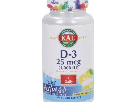 D-3 25 mcg (1000 IU) ActivMelt 100 Tablets Hot on Sale