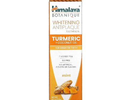 Whitening Antiplaque Toothpaste, Turmeric + Coconut Oil Supply