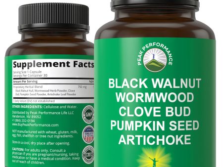 Wormwood, Black Walnut, Clove Detox & Cleanse Capsules For Cheap