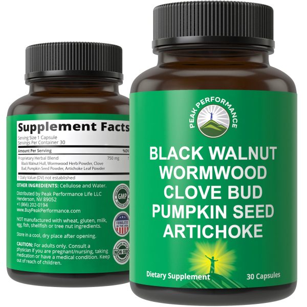 Wormwood, Black Walnut, Clove Detox & Cleanse Capsules For Cheap