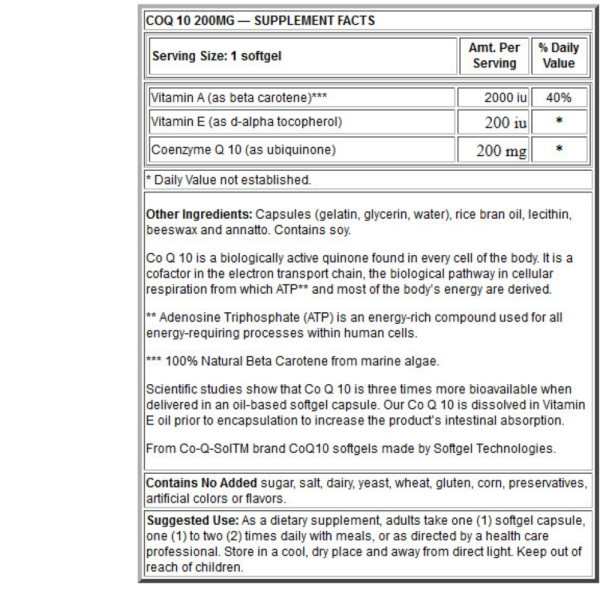 Coenzyme Q10 200 Mg Fashion